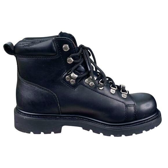 Harley Davidson Women’s Dipstick Black Leather Moto Biker Boots Size US 8 - Picture 4 of 11